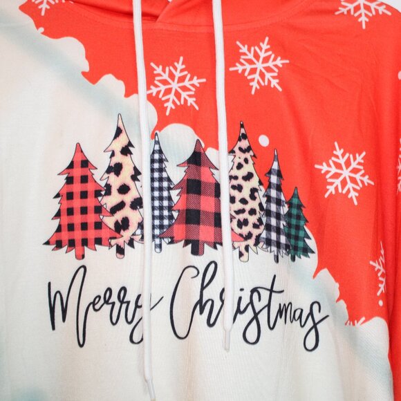 Christmas Sweatshirt Hoodie Christmas Tree's Orange Green White… - Picture 4 of 8